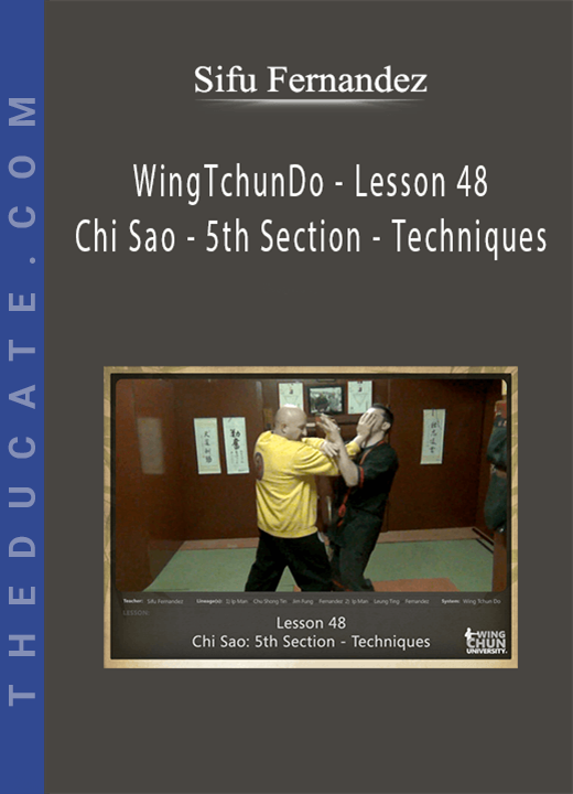 Sifu Fernandez - WingTchunDo - Lesson 48 - Chi Sao - 5th Section - Techniques