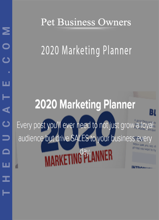 Pet Business Owners - 2020 Marketing Planner